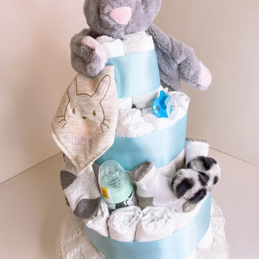 Bunny Diaper Cake, Easter Diaper Cake